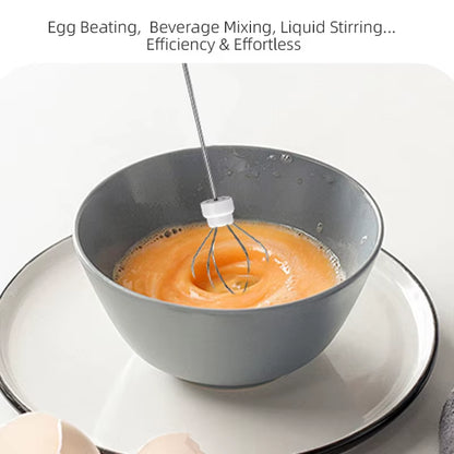 HOT Electric Milk Frother + Egg Beater Wireless Type-C Charging 3 Speeds Mini Handheld Foam Maker Coffee Whisk Cooking Tools